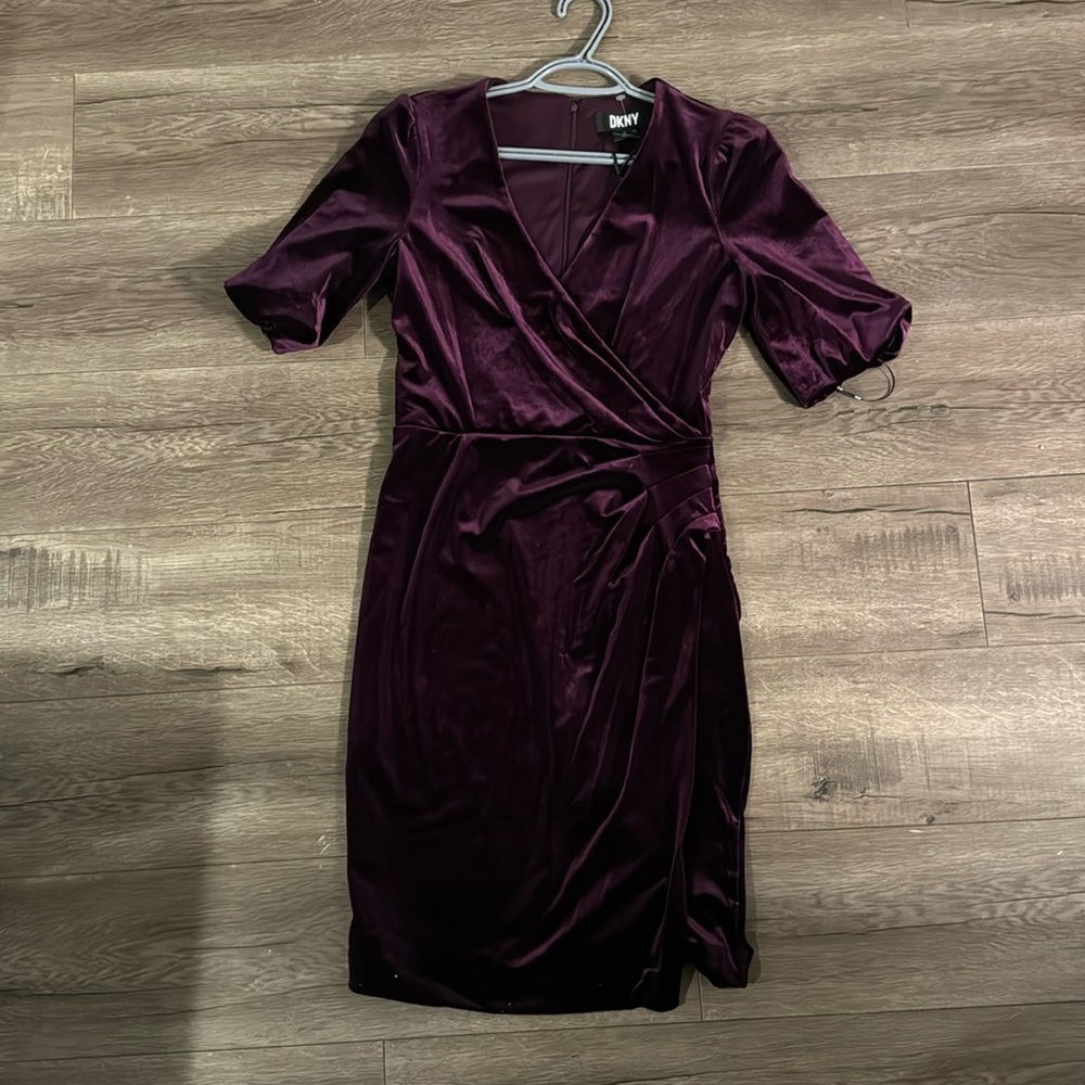 Grape DKNY Velvet dress